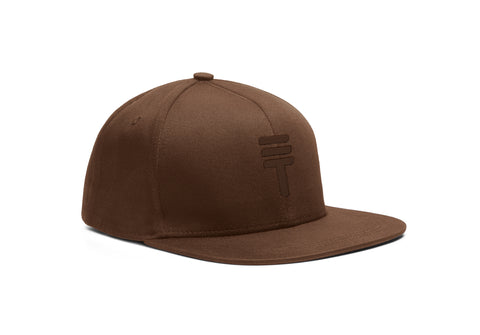 Brown Triple Threat snapback with brown Triple Threat logo on front